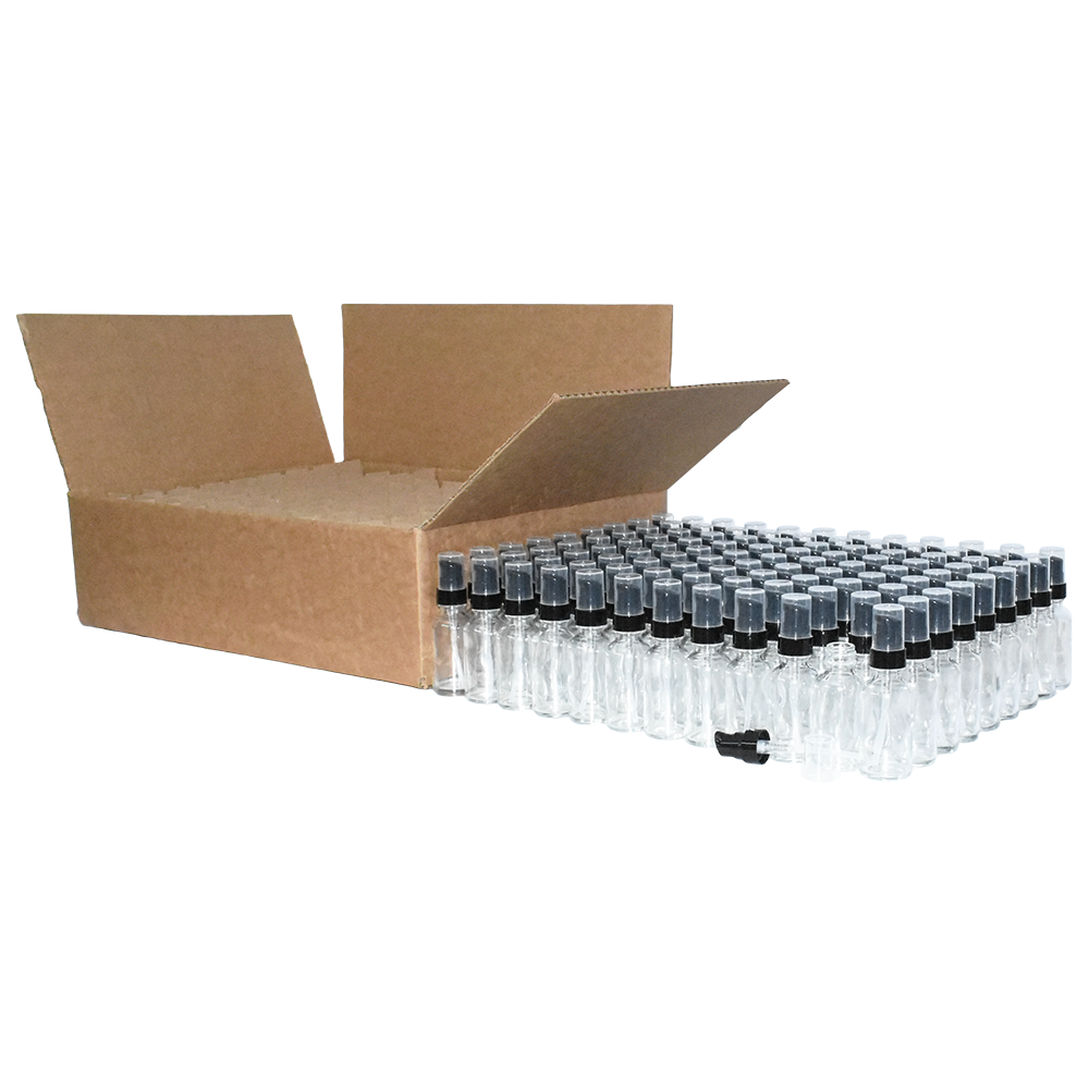 1 oz. Clear Boston Round with Black Treatment Pump (20/400) (V23) (V8)