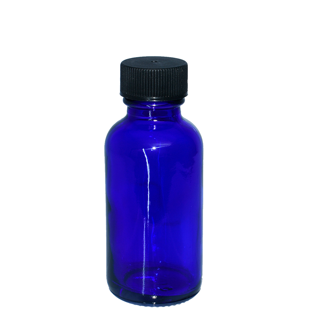 1 oz. Cobalt Blue Boston Round with Black Cap (20/400) (V23) (V6)