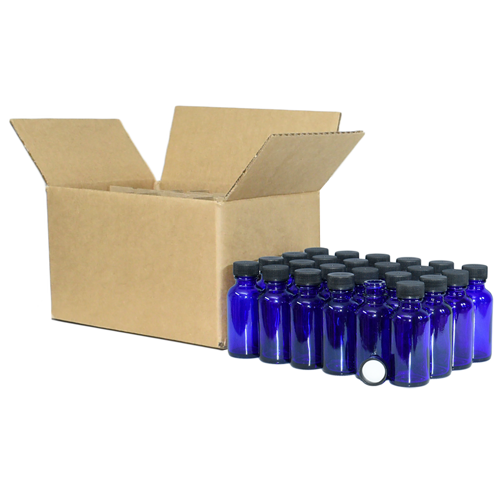 1 oz. Cobalt Blue Boston Round with Black Cap (20/400) (V23) (V6)