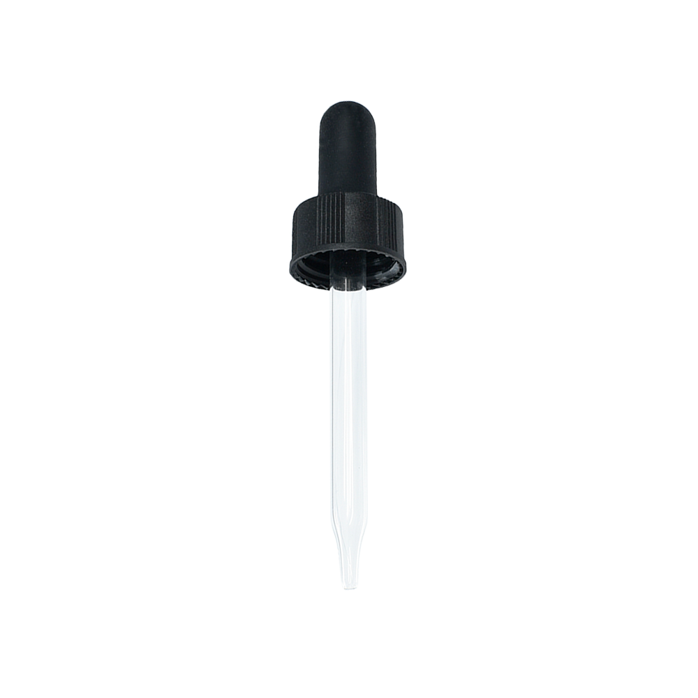1 oz. Cobalt Blue Boston Round with Black Glass Dropper (20/400) (V23) (V23)