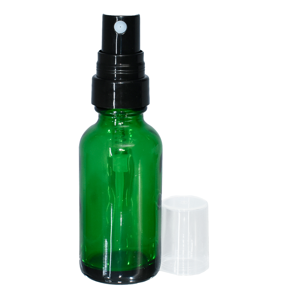 1 oz. Green Boston Round with Black Fine-Mist Sprayer (Smooth) (.16 ml Per Spray) (20/400) (V23) (V20)