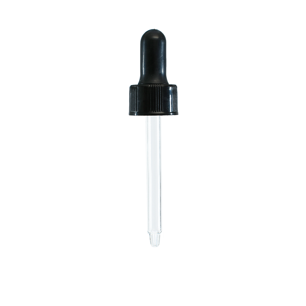 1 oz. Green Boston Round with Black Nitrile Glass Dropper (20/400) (V23) (V5)