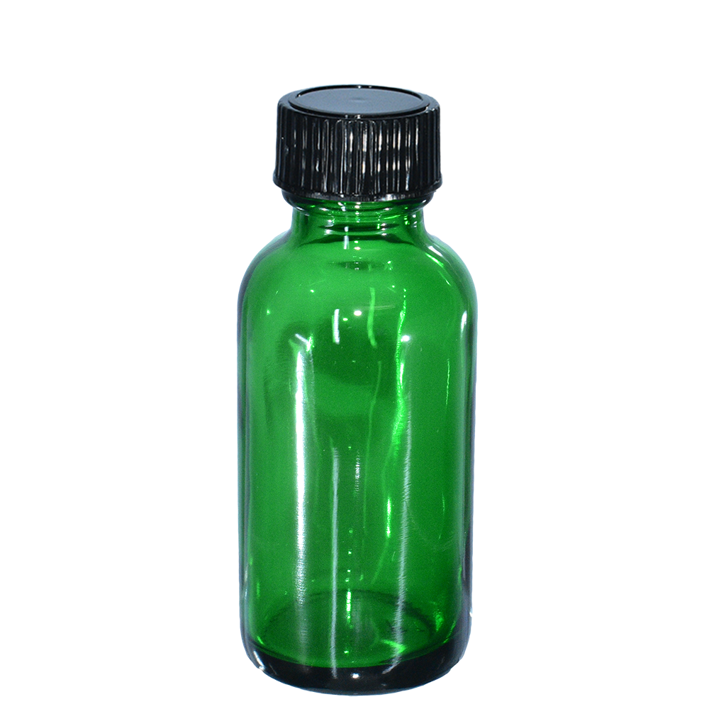 1 oz. Green Boston Round with Black Poly Cone Cap (20/400) (V23) (V10)