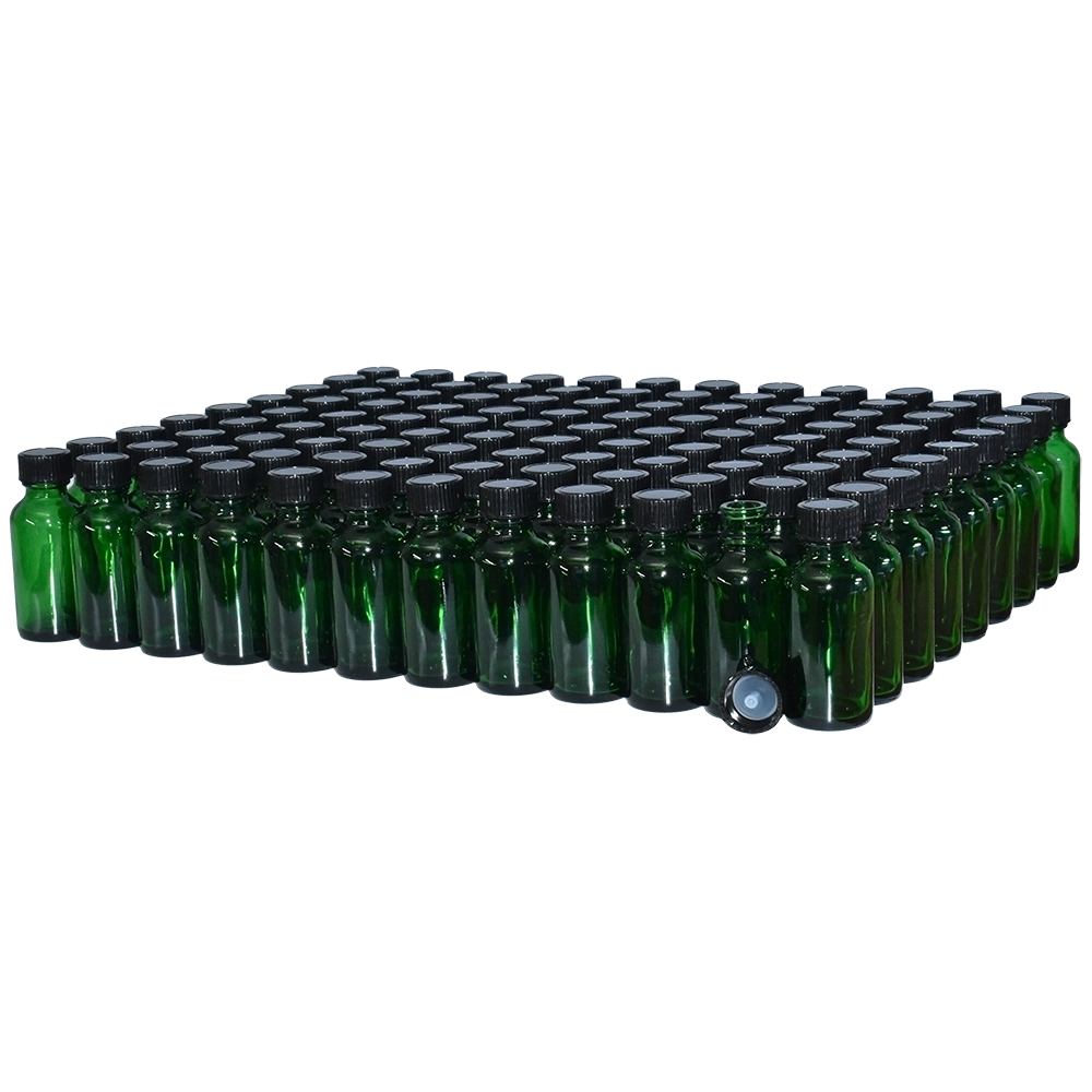 1 oz. Green Boston Round with Black Poly Cone Cap (20/400) (V23) (V10)