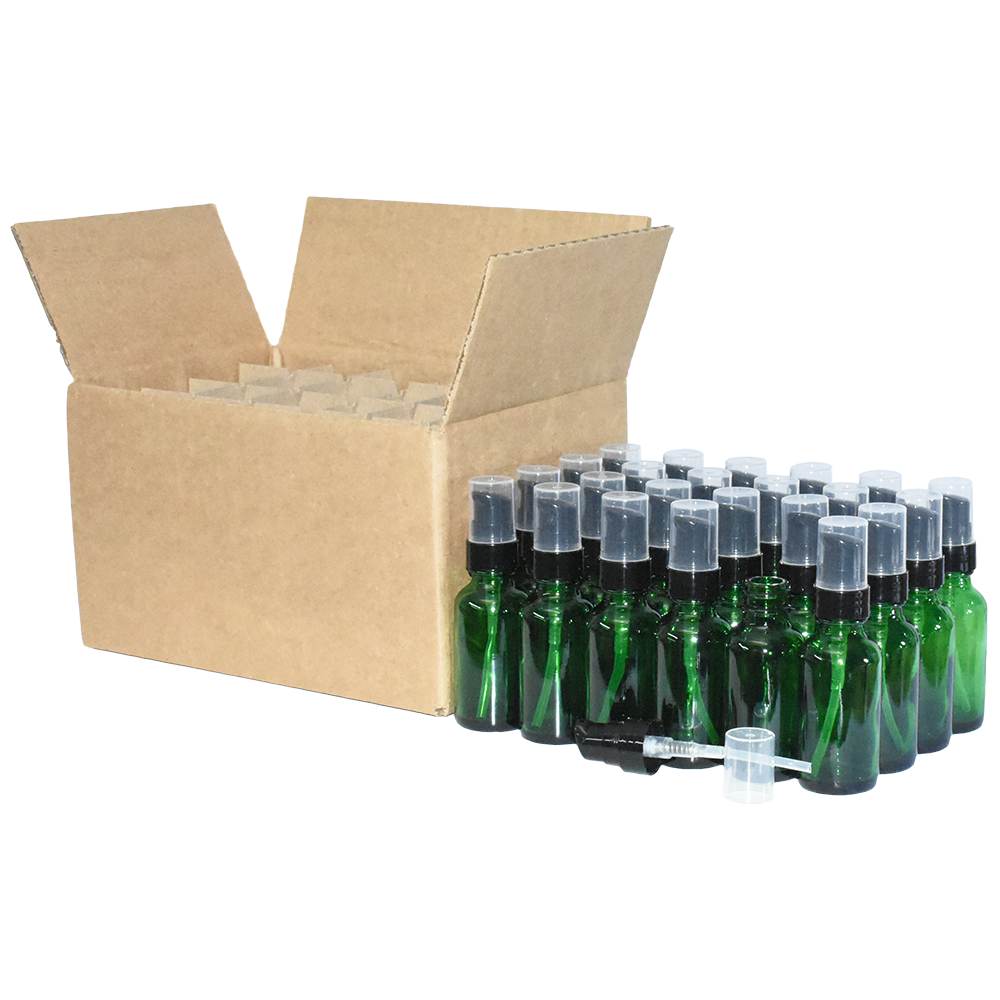 1 oz. Green Boston Round with Black Treatment Pump (20/400) (V23) (V8)