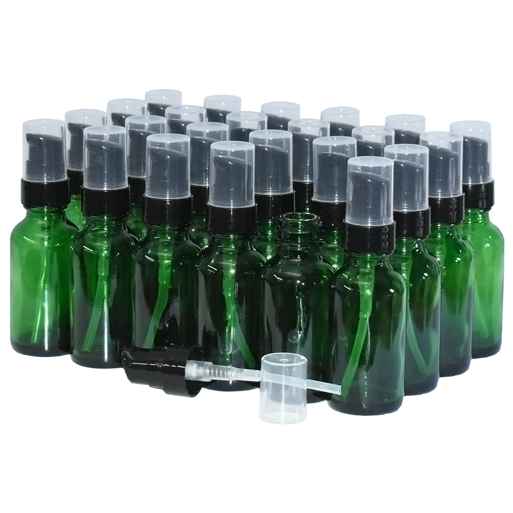 1 oz. Green Boston Round with Black Treatment Pump (20/400) (V23) (V8)