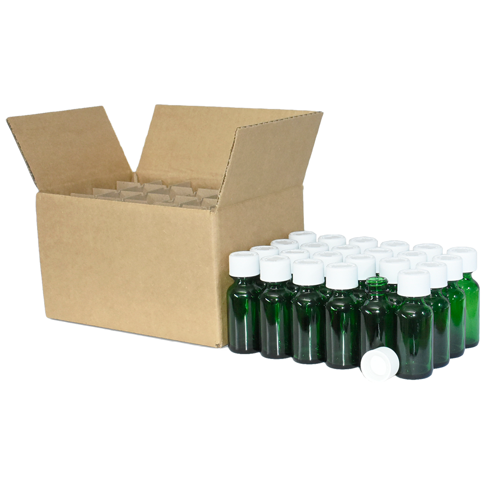 1 oz. Green Boston Round with White Child-Resistant Cap (20/400) (V23) (V1)