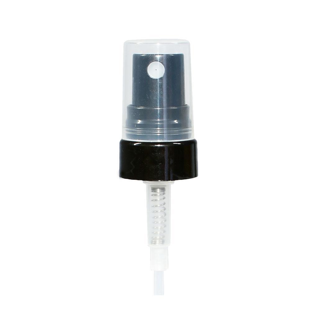 1 oz. Amber Boston Round with Black Fine-Mist Sprayer (Smooth) (.16 ml Per Spray) (20/400) (V8) (V20)