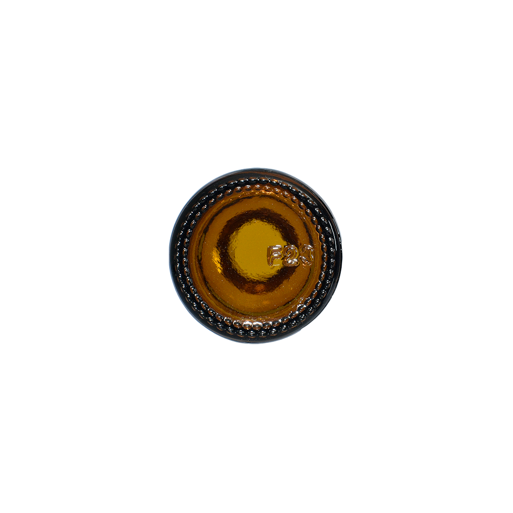 1 oz. Amber Boston Round with Large Bulb Graduated Black Glass Dropper (20/400) (V23) (V15)