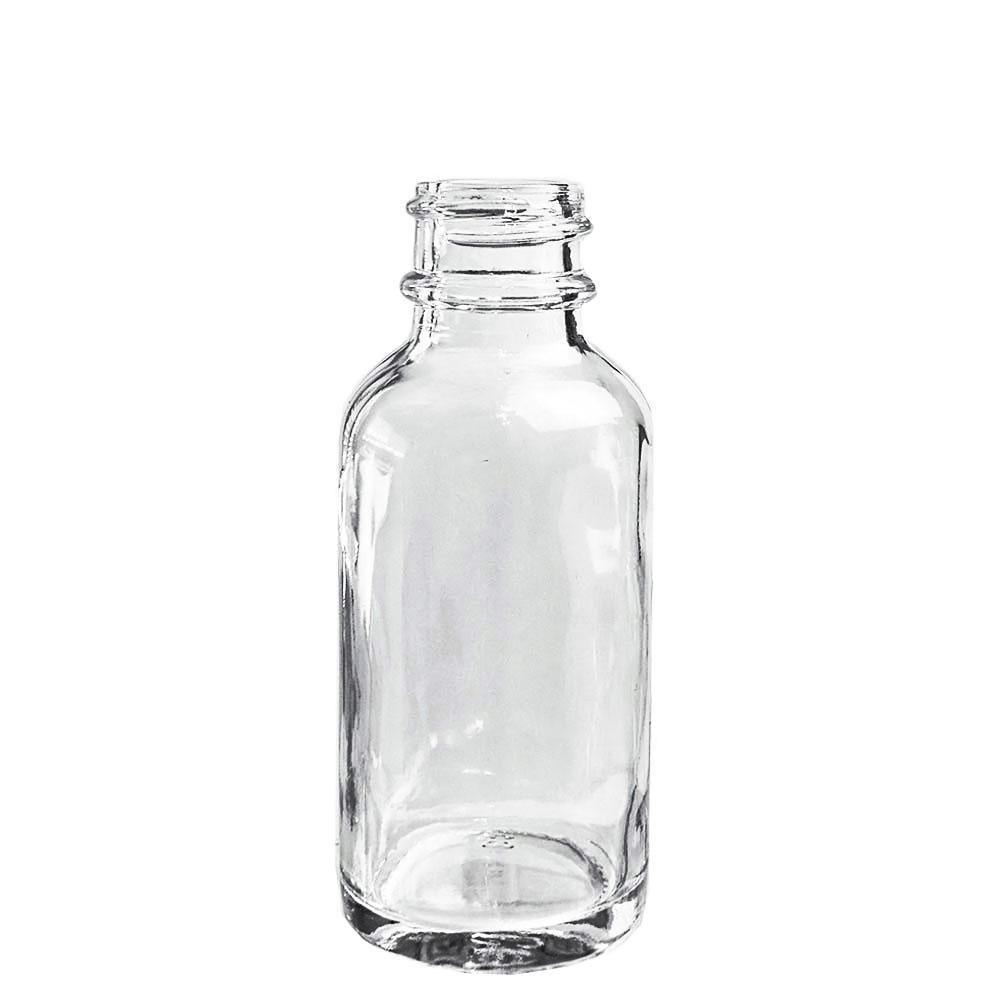 1 oz. Clear Boston Round with Black Graduated Nitrile Glass Dropper (20/400) (V23) (V12)