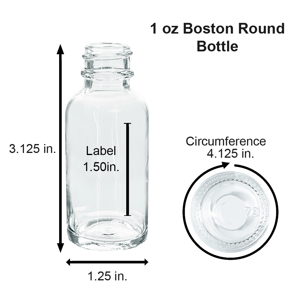 1 oz. Clear Boston Round with Black Treatment Pump (20/400) (V23) (V20)
