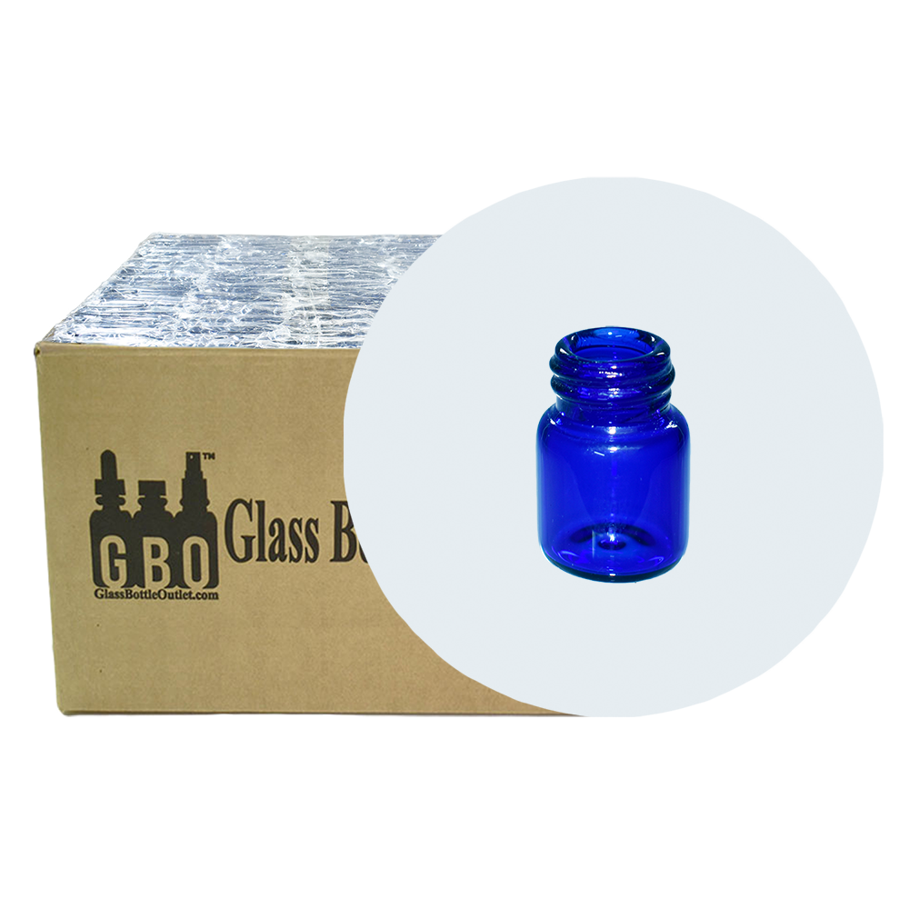 1/4 Dram Cobalt Blue Glass Bottle with No Closure (13/425) (V2)