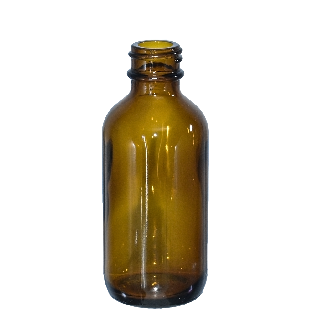 2 oz. Amber Boston Round with Black Cone Cap (20/400) (V23) (V10)