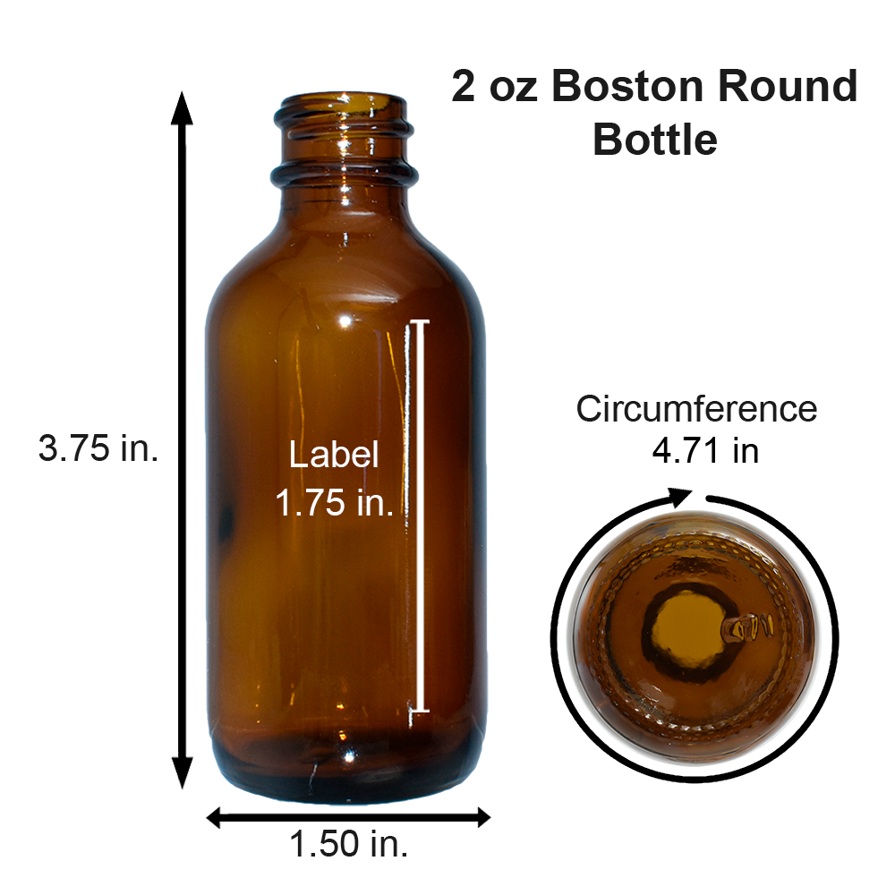 2 oz. Amber Boston Round with No Closure (20/400) (V23)