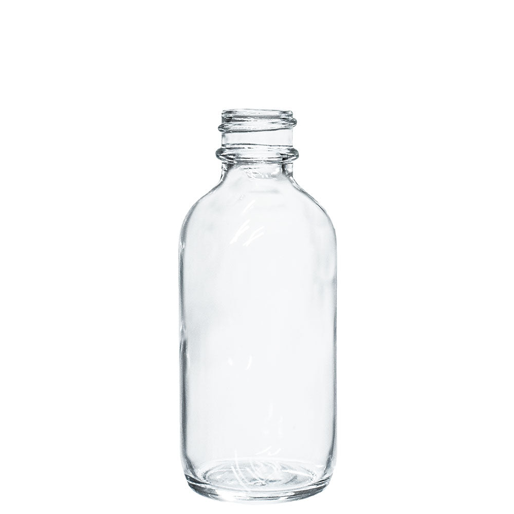 2 oz. Clear Boston Round with Black Glass Dropper (20/400) (V23) (V8)