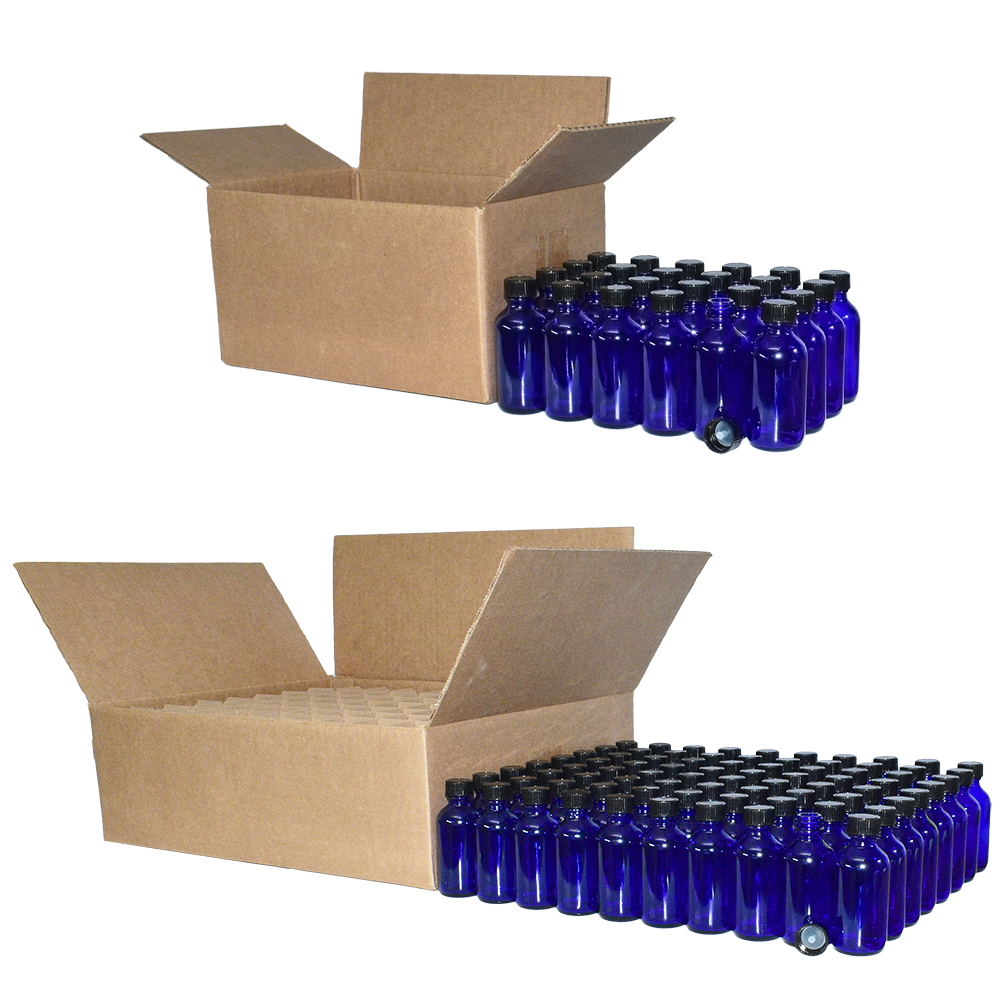 2 oz. Cobalt Blue Boston Round with Black Cone Cap (20/400) (V23) (V10)