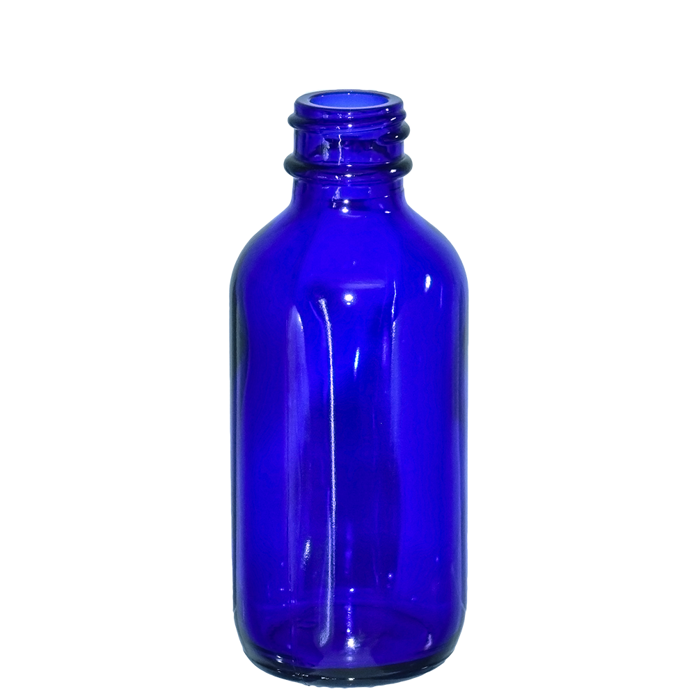 2 oz. Cobalt Blue Boston Round with Black Cone Cap (20/400) (V23) (V10)