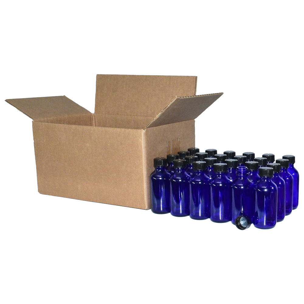 2 oz. Cobalt Blue Boston Round with Black Cone Cap (20/400) (V23) (V10)