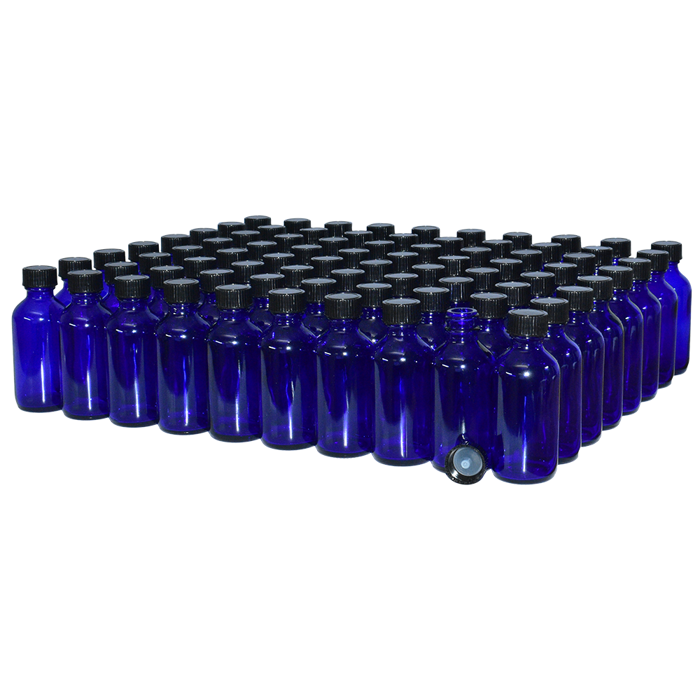 2 oz. Cobalt Blue Boston Round with Black Cone Cap (20/400) (V23) (V10)