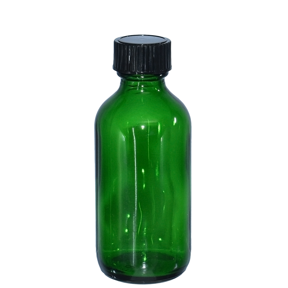2 oz. Green Boston Round with Black Cone Cap (20/400) (V23) (V10)