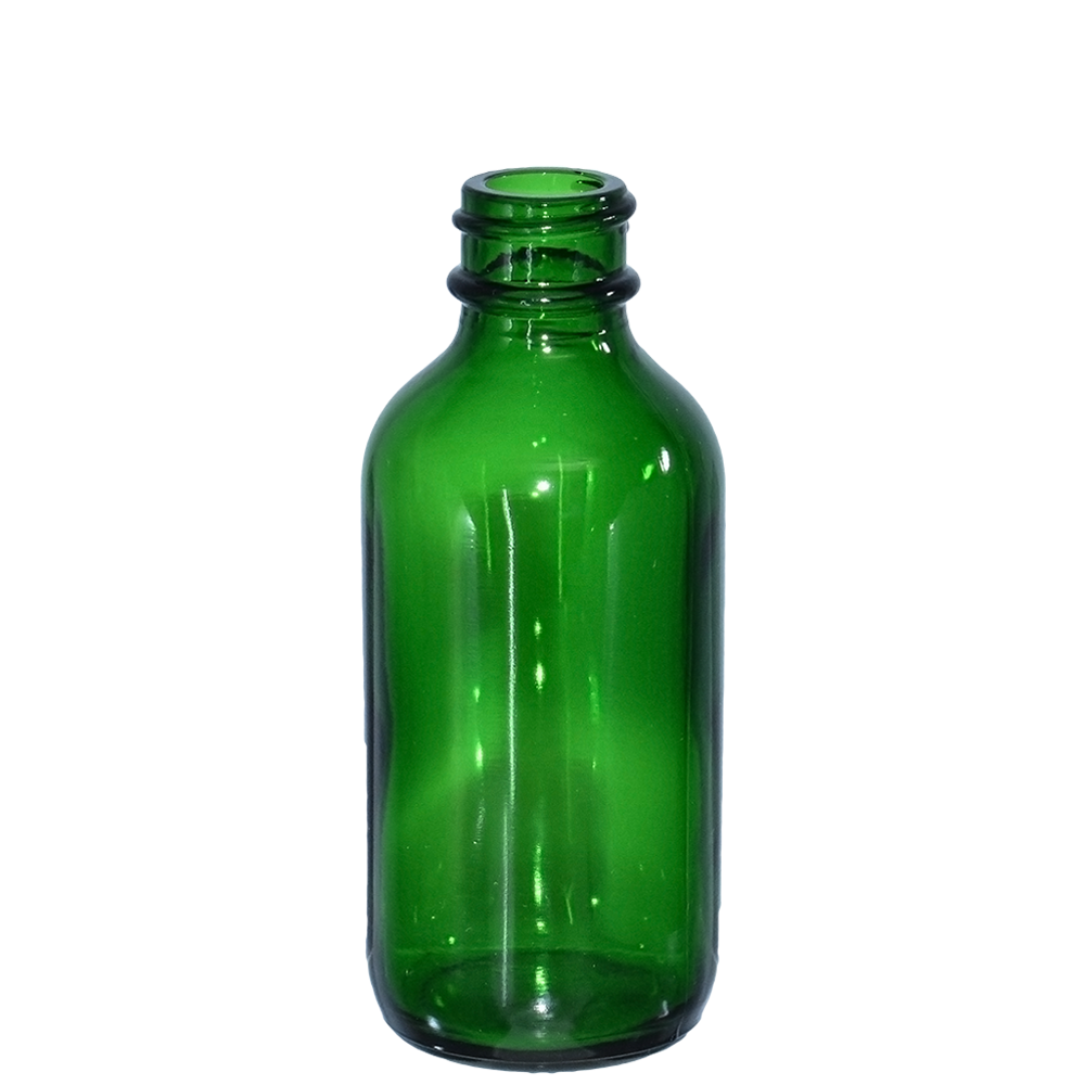 2 oz. Green Boston Round with Black Cone Cap (20/400) (V23) (V10)