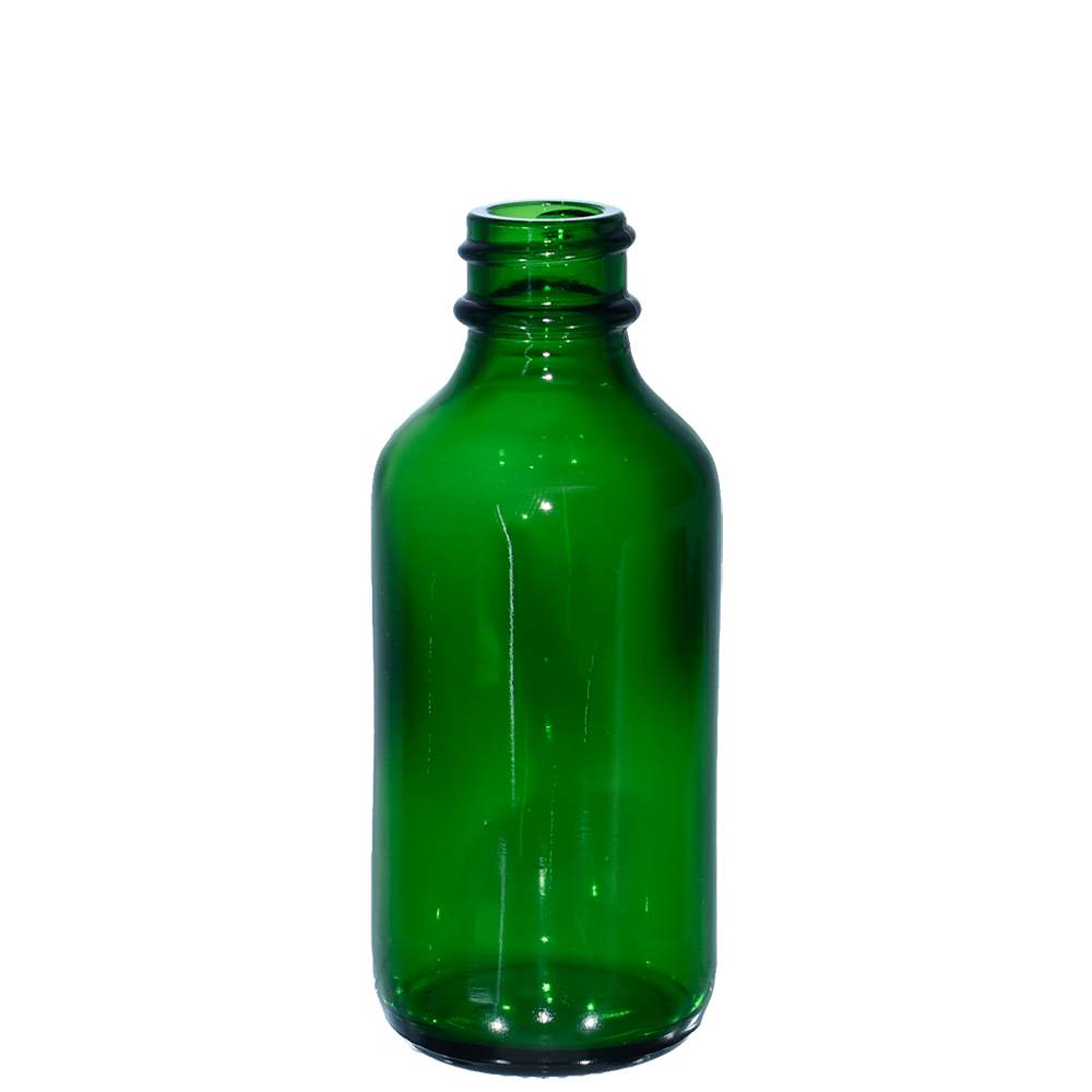 2 oz. Green Boston Round with Black Glass Dropper (20/400) (V23) (V8)