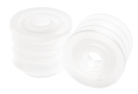 2 oz. Clear Boston Round with Reducer and Black Child-Resistant Cap (20/400) (V23) (V6)