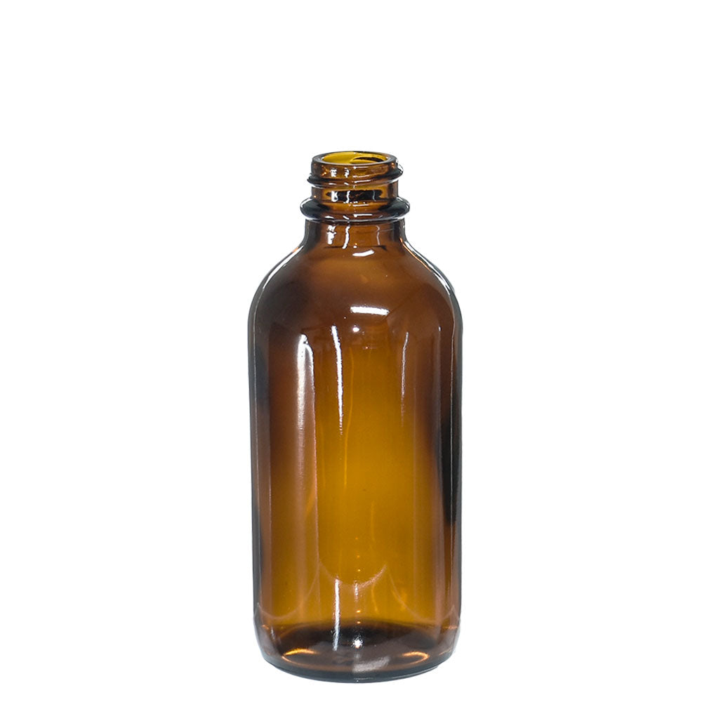 4 oz. Amber Boston Round with Black Fine-Mist Sprayer (Smooth) (22/400) (V23) (V8)