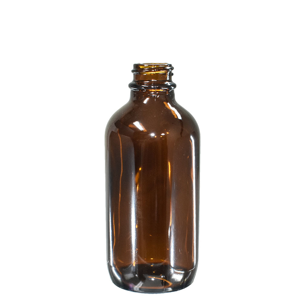 4 oz. Amber Boston Round with Black Cream Pump (22/400) (V23) (V8)