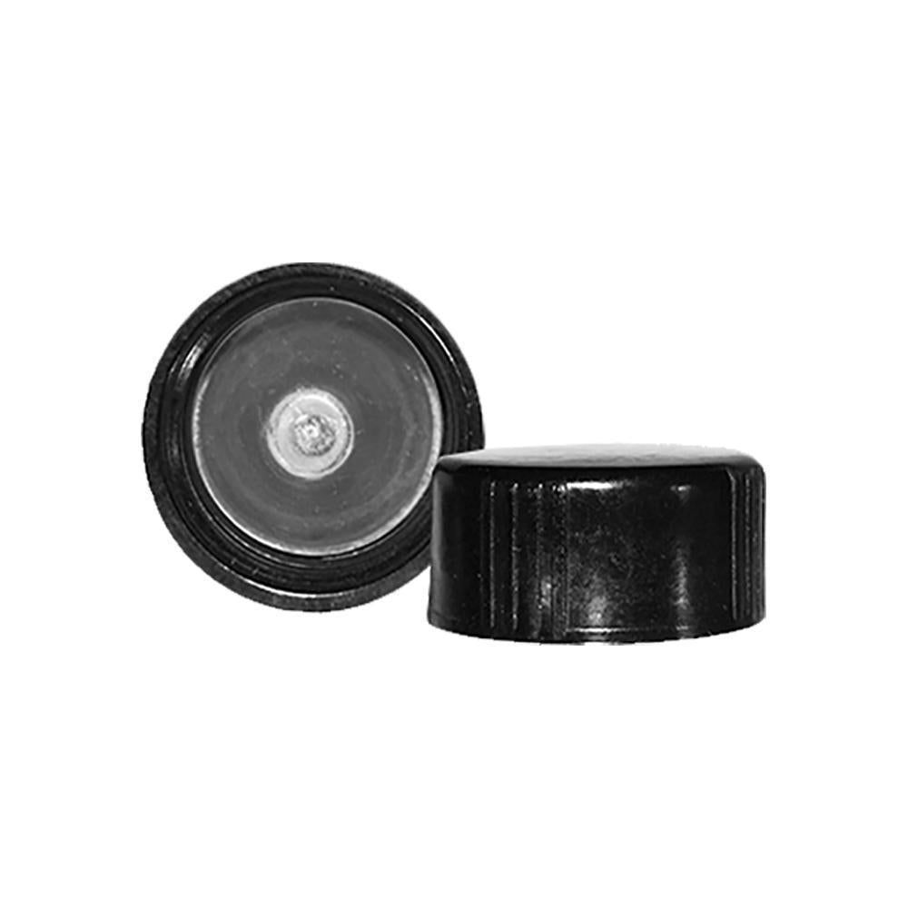 4 oz. Amber Boston Round with Black Cone Lined Cap (22/400) (V5) (V5)