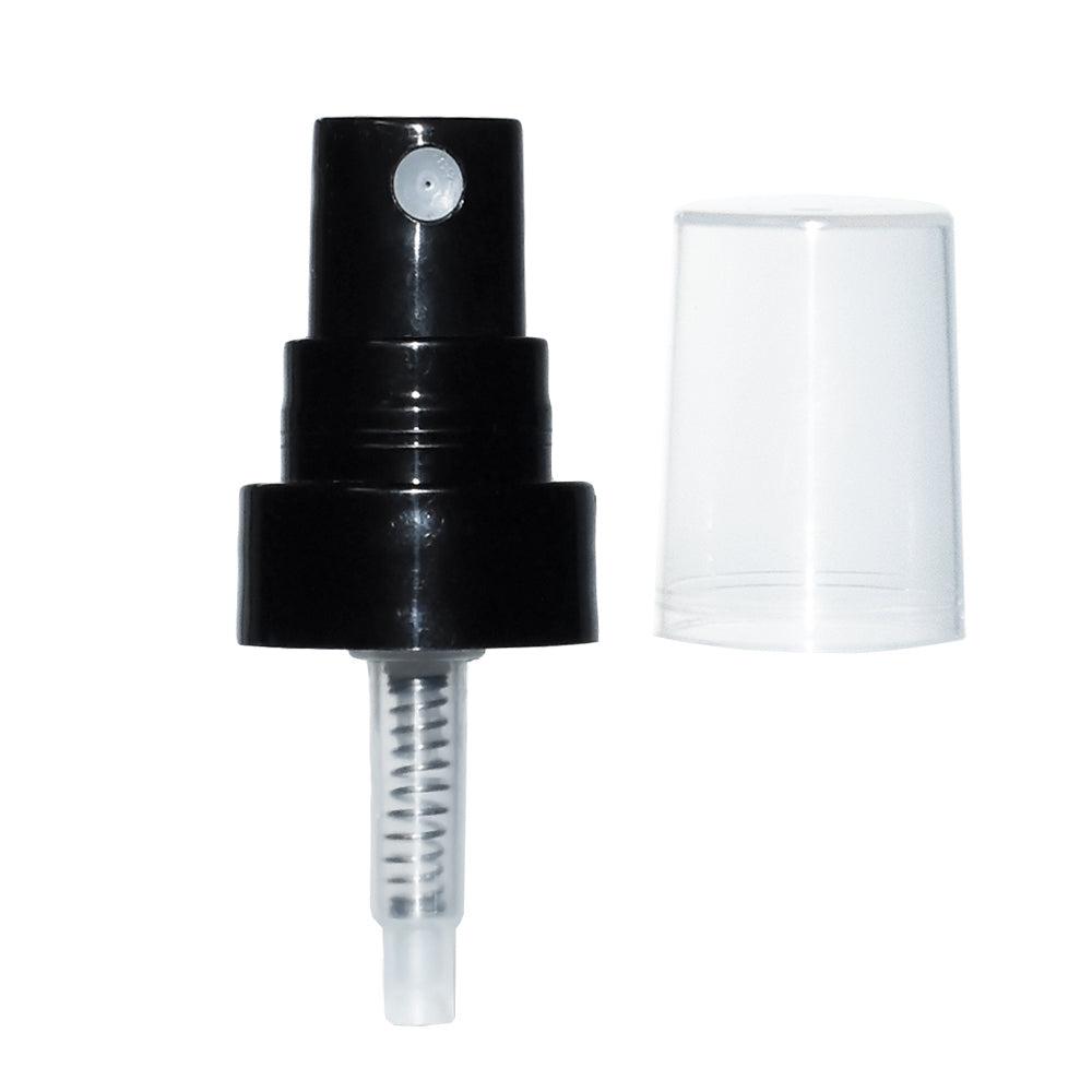 4 oz. Amber Boston Round with Black Fine-Mist Sprayer (Smooth) (22/400) (V8) (V20)