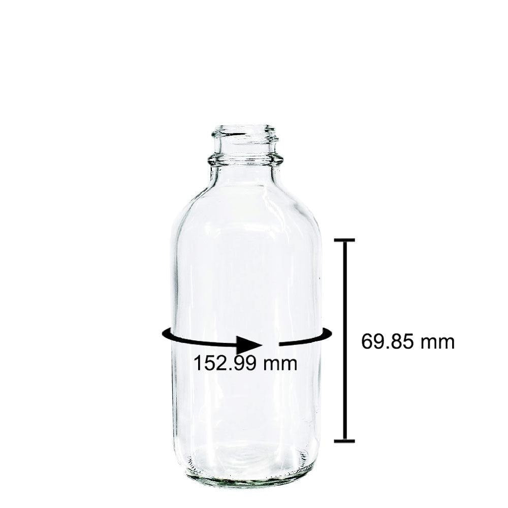 4 oz. Clear Boston Round with Black Cone Lined Cap (22/400) (V20) (V5)