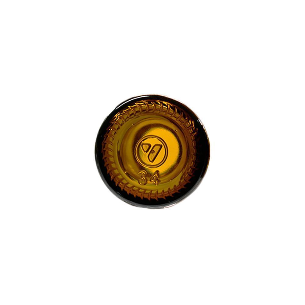 4 oz. Amber Boston Round with Black Cone Lined Cap (22/400) (V5) (V5)