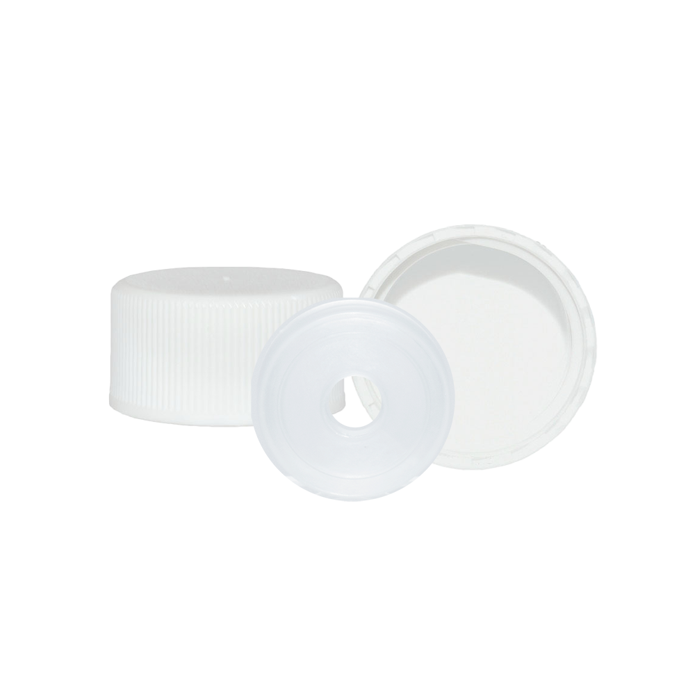 5 oz. Clear Glass Hot Sauce Bottle with White Unlined Cap and Orifice Reducer (24/414) (V1)-24 (V1)