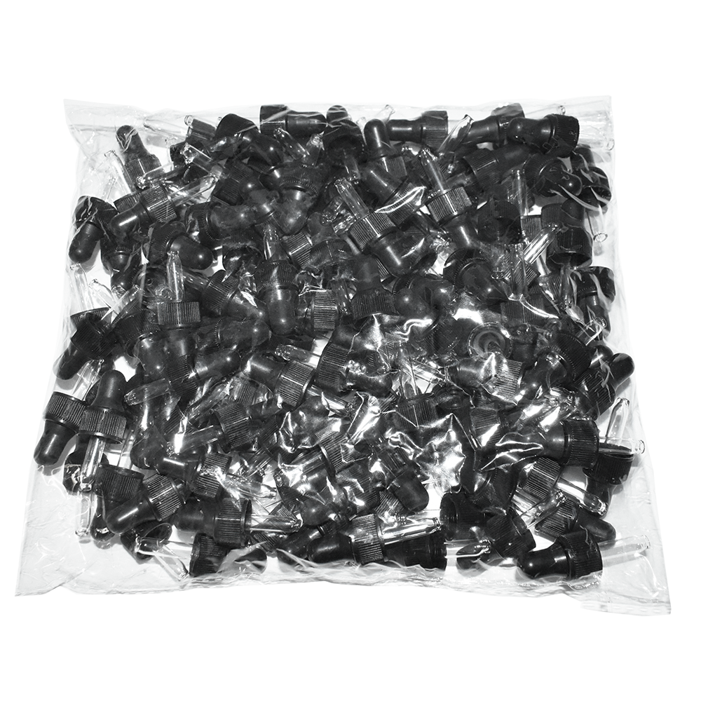Black Glass Dropper with Nitrile Rubber (13/425) (5/8 Dram) (V2)