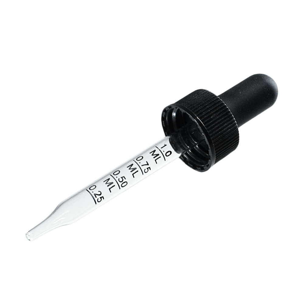 Black Graduated Glass Dropper (20-400) (1 oz.) (V15)