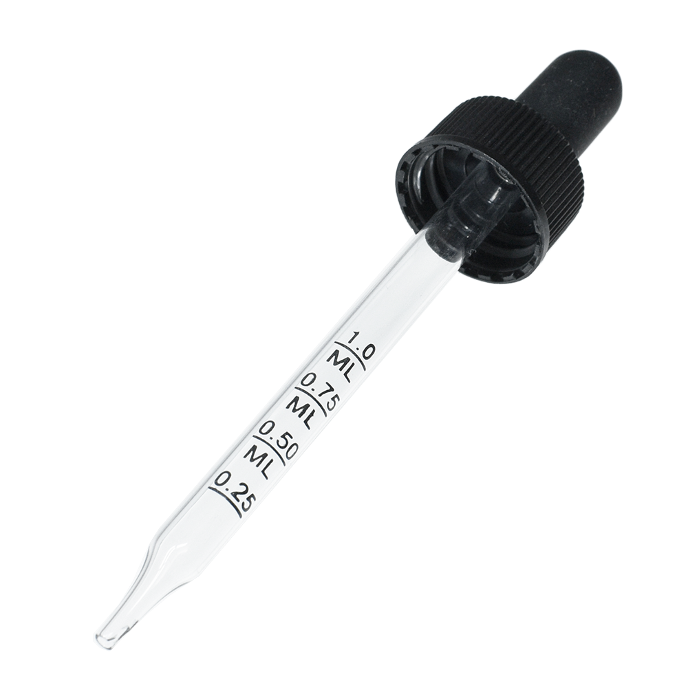 Black Graduated Glass Dropper (20-400) (2 oz.) (V15)
