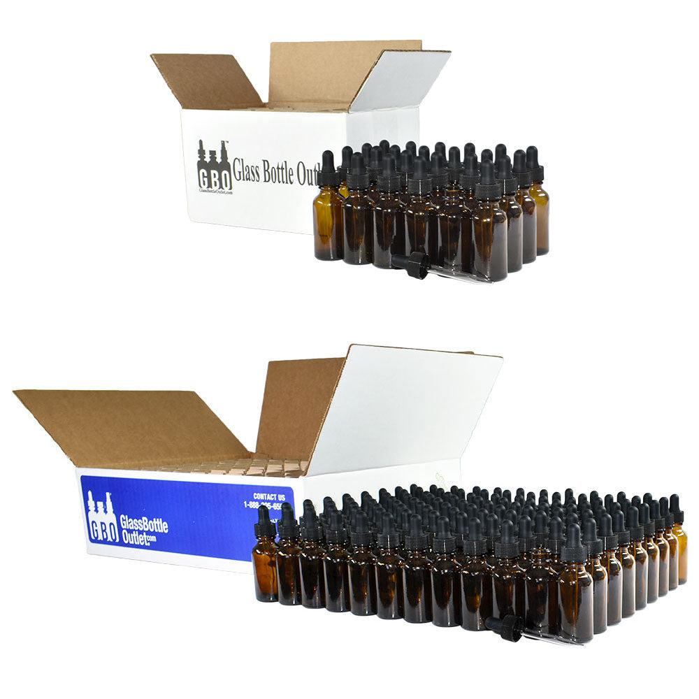 1 oz. Amber Boston Round with Black Glass Dropper (20/400) (V5) (V8)