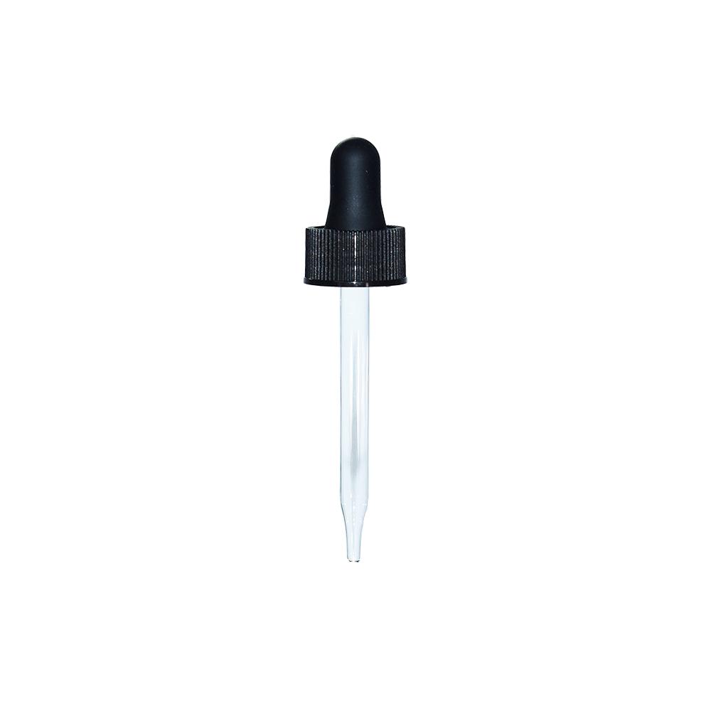 1 oz. Amber Boston Round with Black Glass Dropper (20/400) (V5) (V8)
