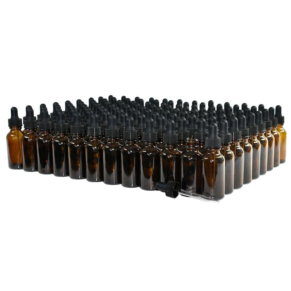 1 oz. Amber Boston Round with Black Glass Dropper (20/400) (V5) (V8)