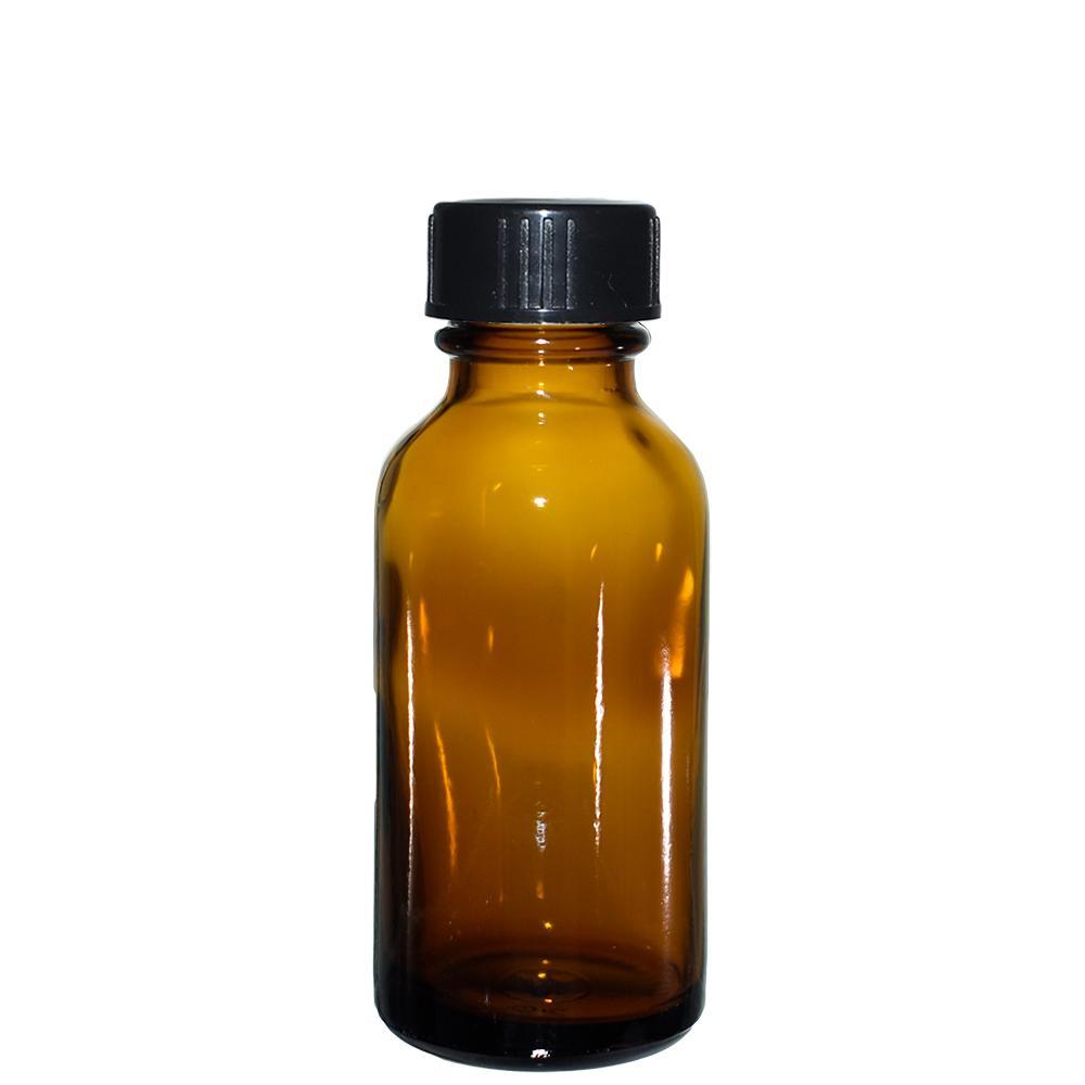 1 oz. Amber Boston Round with Black Poly Cone Cap (20/400) (V5) (V20)