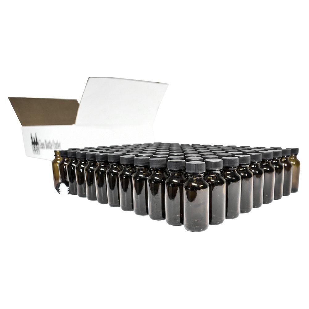 1 oz. Amber Boston Round with Reducer and Black Cap (20/400) (V5) (V1)