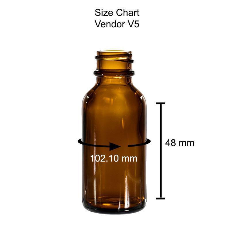 1 oz. Amber Boston Round with Reducer and Black Cap (20/400) (V5) (V1)