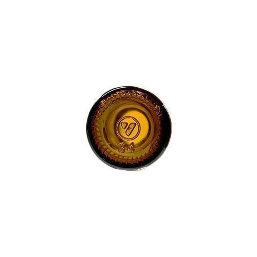 1 oz. Amber Boston Round with Reducer and White Cap (20/400) (V5) (V1)