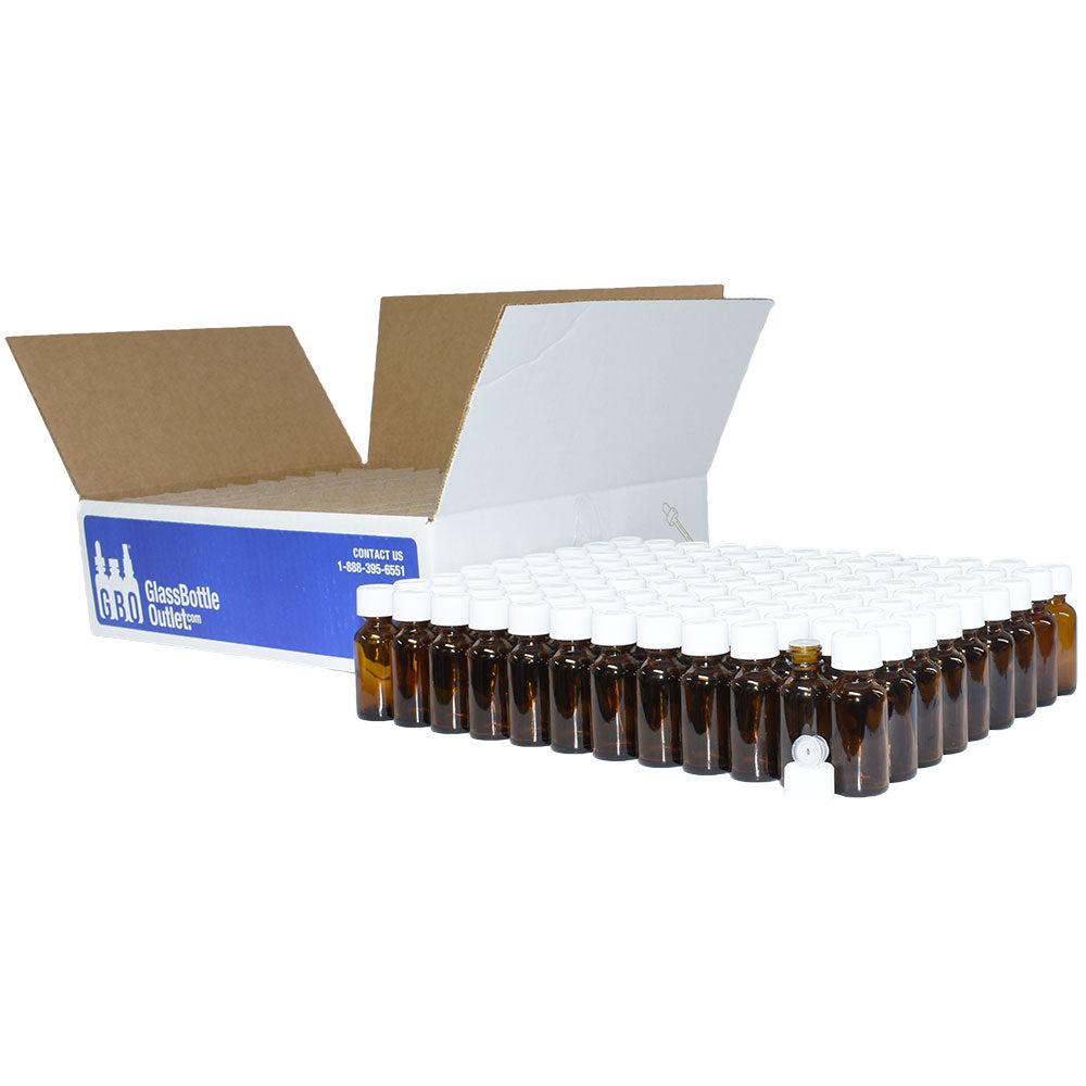 1 oz. Amber Boston Round with Reducer and White Child-Resistant Cap (20/400) (V7) (V1)