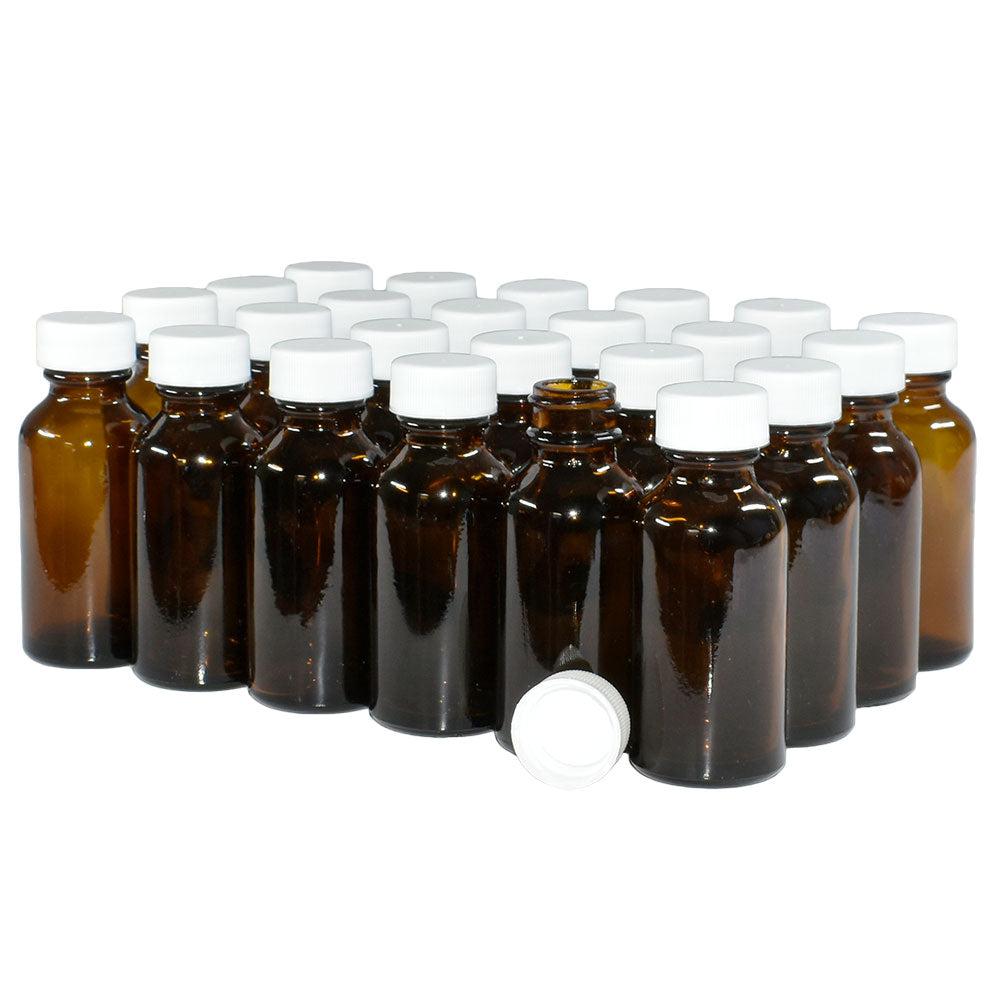 1OZ AMBER GLASS BOTTLES 20/400 (LIDS SOLD SEPARATELY)