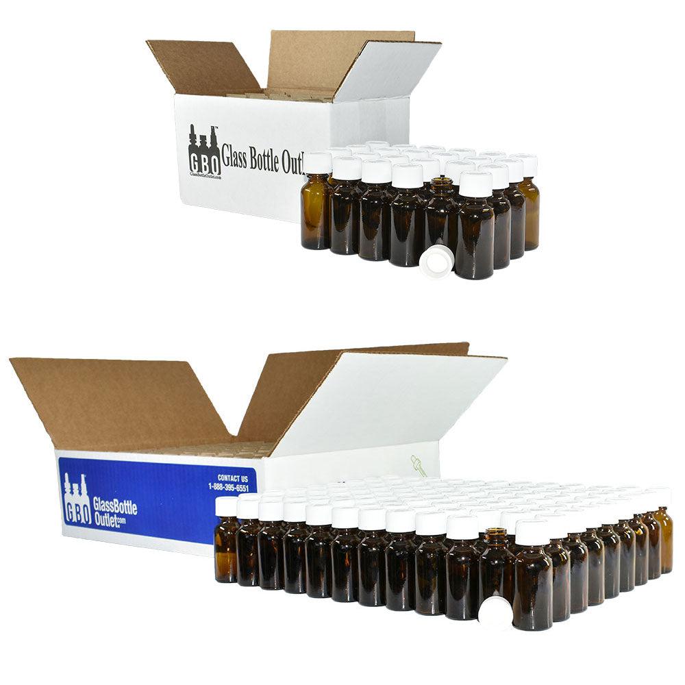 1 oz. Amber Boston Round with White Child-Resistant Cap (20/400) (V5) (V1)