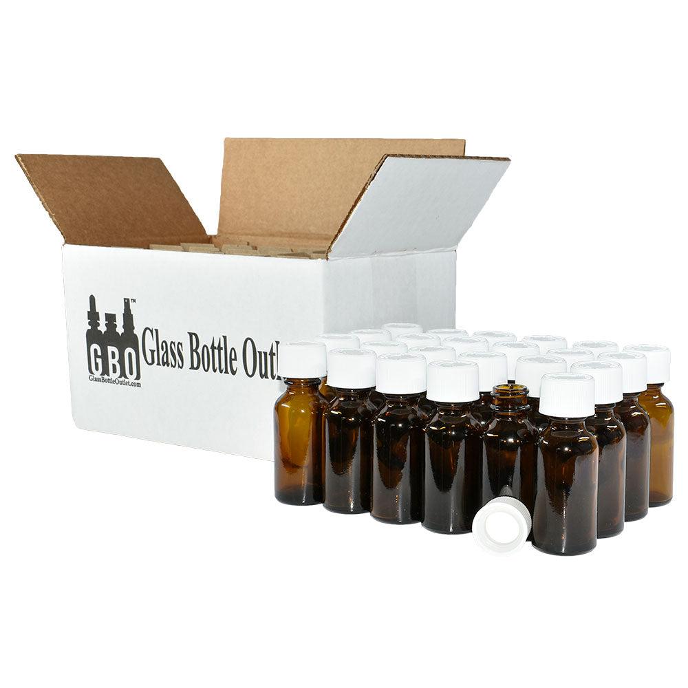 1 oz. Amber Boston Round with White Child-Resistant Cap (20/400) (V5) (V6)