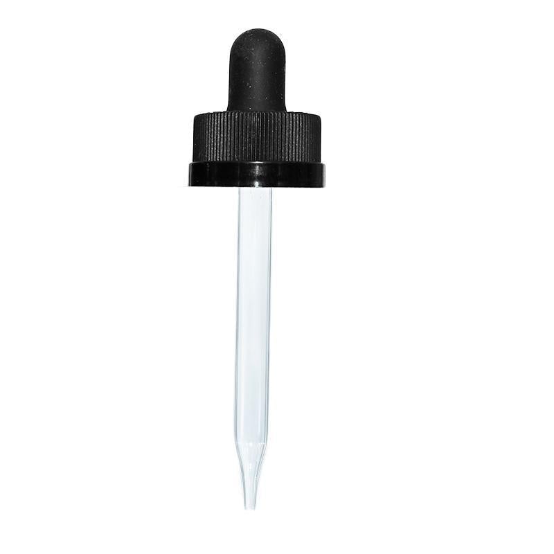 1 oz. Clear Boston Round with Black Child-Resistant Dropper (20/400) (V7) (V8)