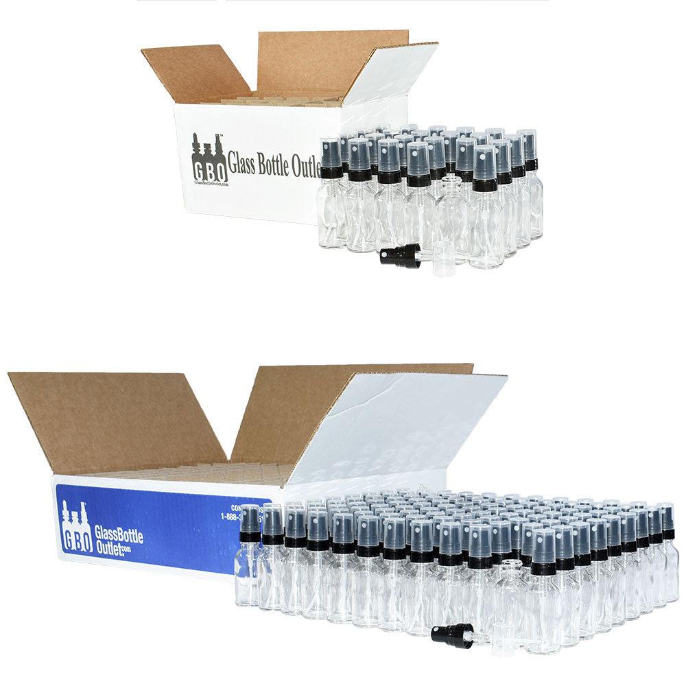 1 oz. Clear Boston Round with Black Fine-Mist Sprayer (Smooth) (.16 ml Per Spray) (20/400) (V7) (V20)